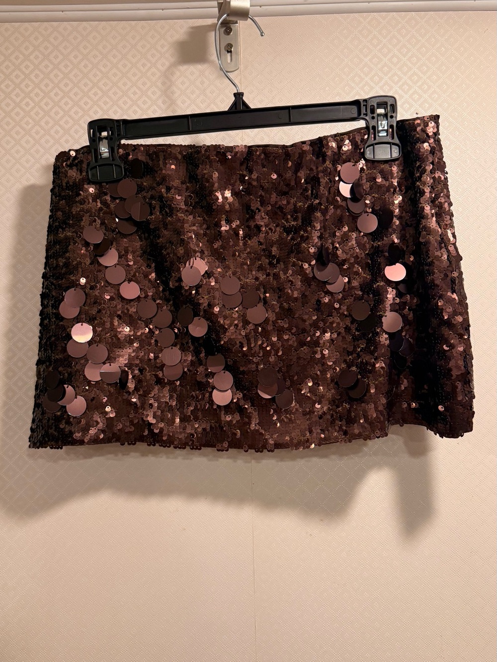 Anthro Sequin Mini Skirt in Dusty Rose - Picture 7 of 16